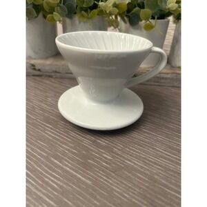 Hario V60 Ceramic Coffee Dripper Pour Over Cone Coffee Maker Size 02 White
